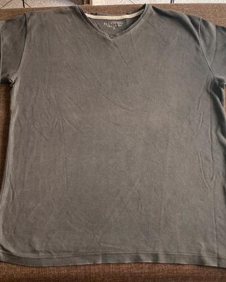 Maglia 100% cotone scollo a v grigia L