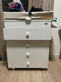 Fasciatoio cassettiera CAM con vaschetta bagnetto