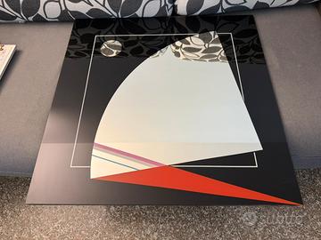 Specchio vintage serigrafato 70x70 stile Carmi