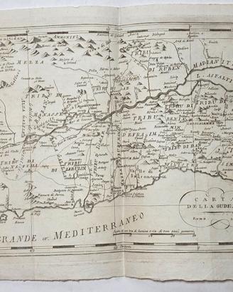 Antica Carta Geografica della Giudea Roma 1807