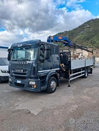 Iveco eurocargo 160e25 gru PM + cassone fisso 6.30