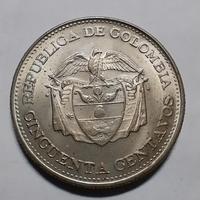 COLOMBIA 50 CENTAVOS 1963 SILVER COIN CURRENCY NUM