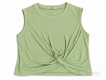 Top donna verde menta senz maniche