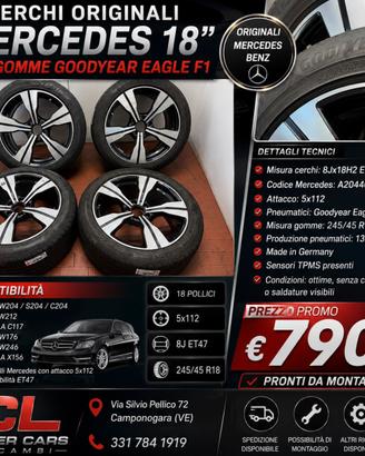 CERCHI ORIGINALI MERCEDES 18” + GOODYEAR EAGLE F1