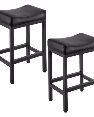 Set di Sgabelli da Bancone con Seduta Imbottita