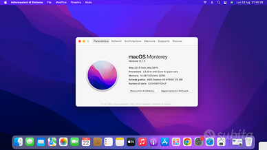 Imac 21,5" Ram 16 gb - Hdd 500 gb - MacOs Monterey