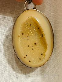 Ciondolo grande in argento 925 con agata druzy