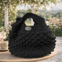 Borsa uncinetto nera