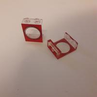 Lego 4864 - Pannello trasparente, rosso con oblò