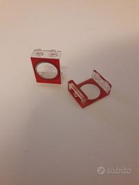 Lego 4864 - Pannello trasparente, rosso con oblò