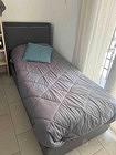 Letto singolo con contenitore + presa USB integrat
