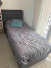 Letto singolo con contenitore + presa USB integrat