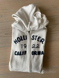 Felpa bianca con capouccio Hollister
