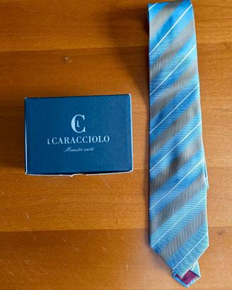 Cravatta uomo blu/verde - Sartoria Caracciolo