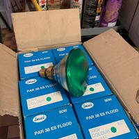 Lampada alogena 240v 80w par38 e27 leuci verde e b