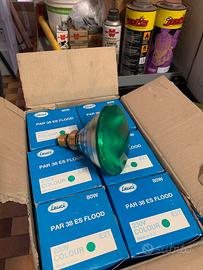 Lampada alogena 240v 80w par38 e27 leuci verde e b