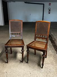 Sedie vintage impagliate legno classico