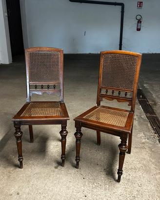 Sedie vintage impagliate legno classico
