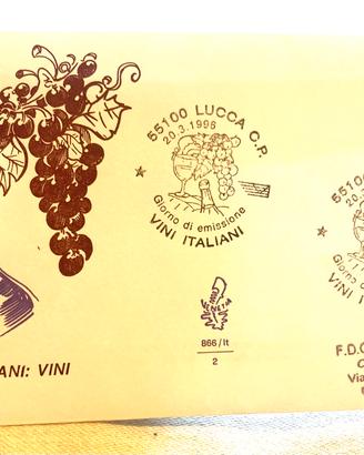 Cibi Italiani: Vini - Busta FDC Numerata 1996