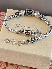 Bracciale argento 925 con smalti multicolore