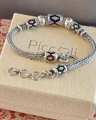Bracciale argento 925 con smalti multicolore
