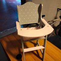 seggiolone per bambole in legno