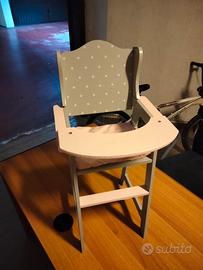 seggiolone per bambole in legno