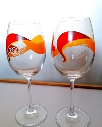 Due calici vetro Crodino twist