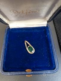 ciondolo oro 750 e smeraldo vintage