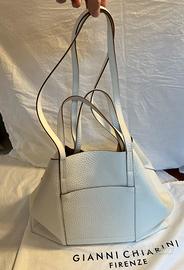 Borsa in pelle bianca
