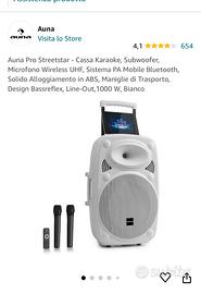Cassa a batterie  karaoke auna 1000watt