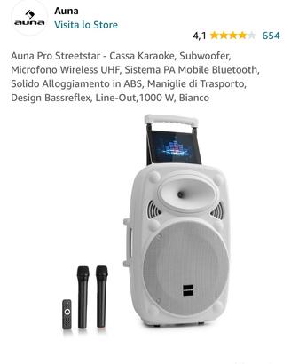 Cassa a batterie  karaoke auna 1000watt