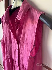 Bluse Rossopuro senza maniche tg M in Puro Lino