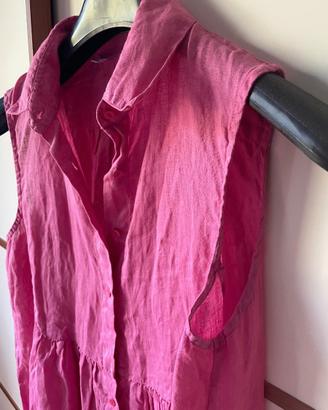 Bluse Rossopuro senza maniche tg M in Puro Lino
