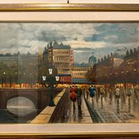 Quadro firmato Carlo Contini – Scena urbana serale