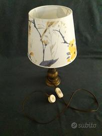 Lampada Antica Da Tavolo in Ottone Retrò