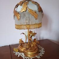 abat jour con foglie oro e perline