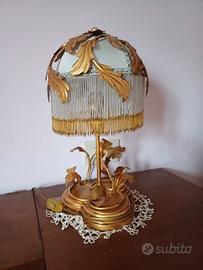 abat jour con foglie oro e perline