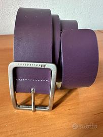 Cintura color viola in vera pelle -