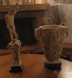 Coppia vaso orientale + soprammobile 