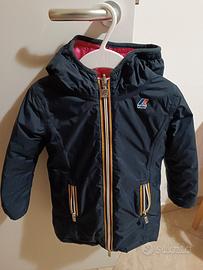 Giacca K-Way blu navy e rosa
