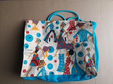 borsa in tessuto multicolore 