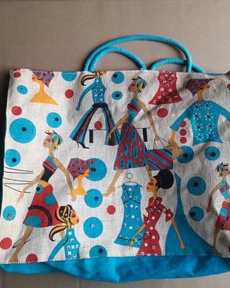 borsa in tessuto multicolore 