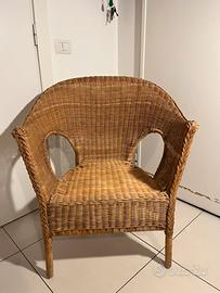Poltroncina in vimini e bamboo