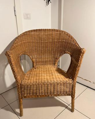 Poltroncina in vimini e bamboo
