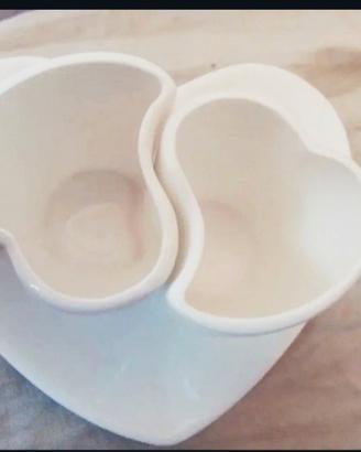 Set due tazzine marca Brandani in porcellana.