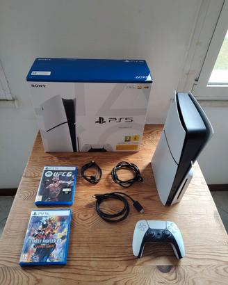 PlayStation 5 Slim 1TB + UFC 5 + Street Fighter 6