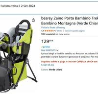 ZAINO PORTA BAMBINO TREKKING MONTAGNA