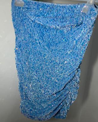 Vestitino tubino azzurro con paillettes