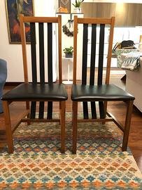 N. 6 sedie in legno design Carlo Scarpa